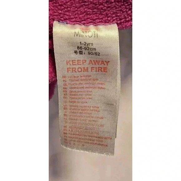 Minoti Toddler Fleece Lined Rain Coat Size 1-2yrs Blue With Paisley Birds Button - Picture 5 of 9